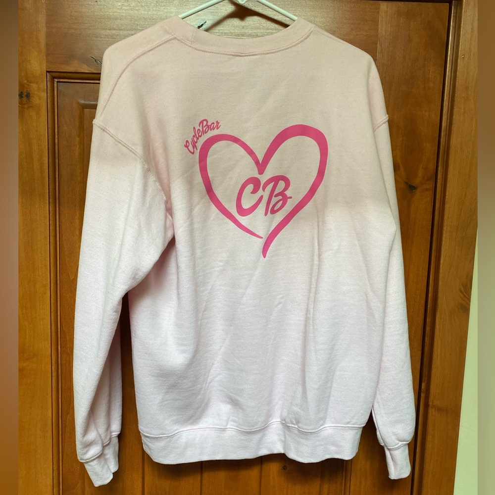 CycleBar pink Barbie sweatshirt, size medium, very gently used condition